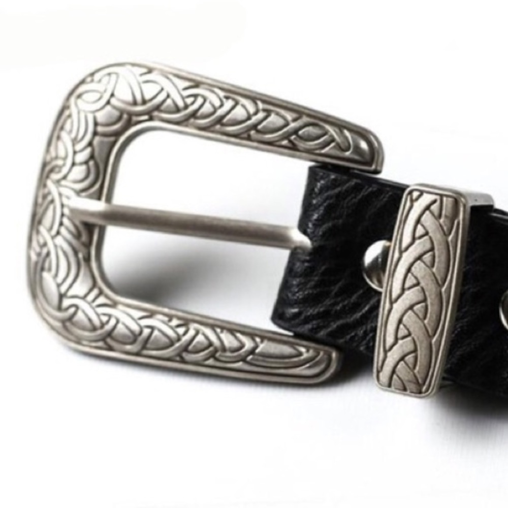 Vintage metal bohemian double buckled fashion belt - Picture 6 of 8